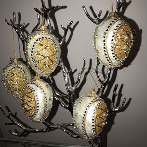 Pastel Capiz Silver/Gold Jeweled Ornaments/Decor